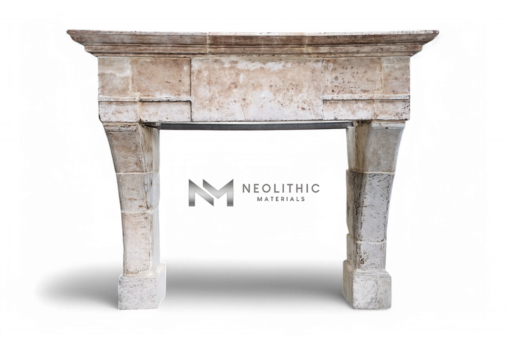 Antique Mediterranean Limestone Fireplace Mantel Louis XIII Style - Image 1